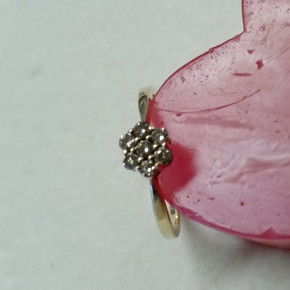 10KT Champagne Diamond Cluster Ring and Earrings Fine Jeweley - Picture 8 of 8